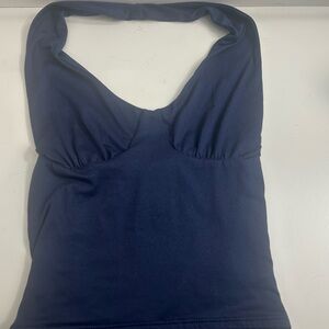 Stylish Navy Halter Crop Top